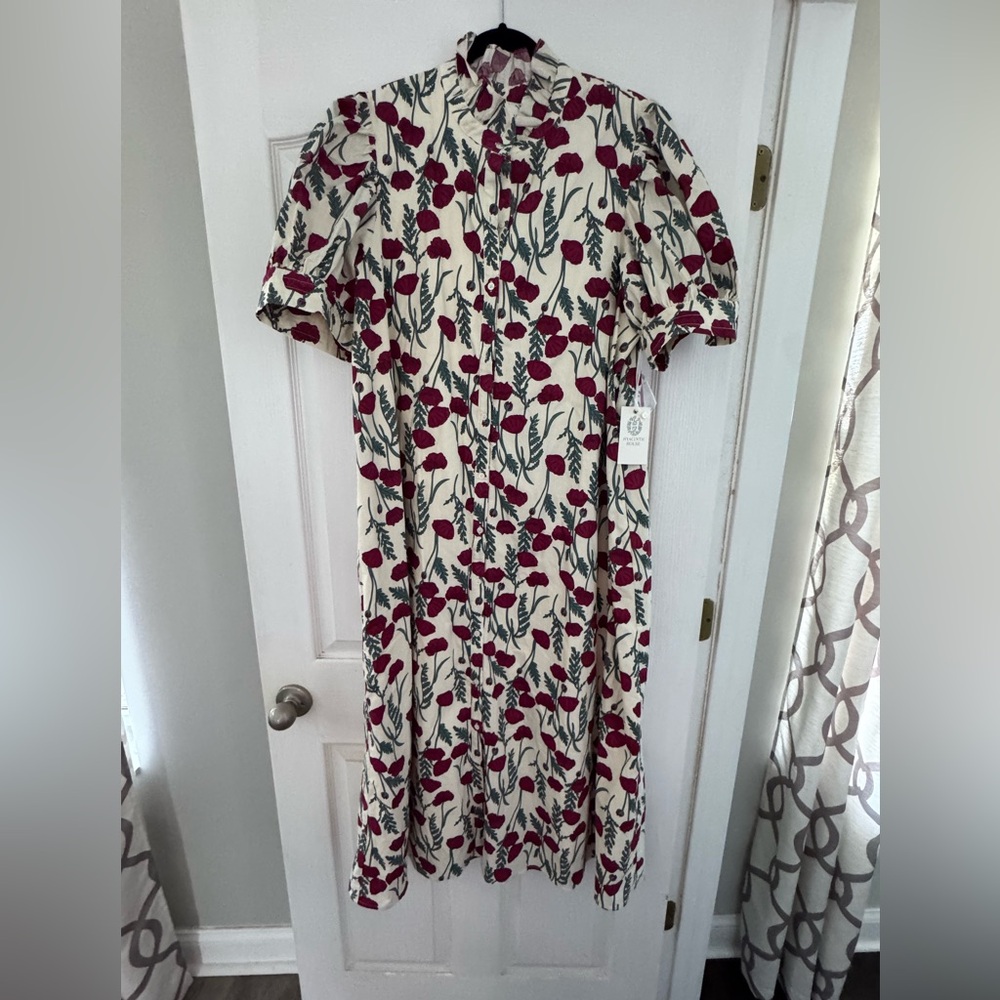 Tuckernuck Hyacinth House red amaryllis floral luisa midi dress NWT sz XXL